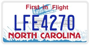 LFE4270 license plate in North Carolina