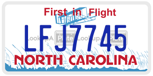 LFJ7745  license plate in NC