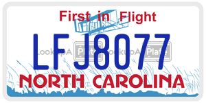 LFJ8077 license plate in North Carolina
