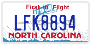 LFK8894  license plate in NC