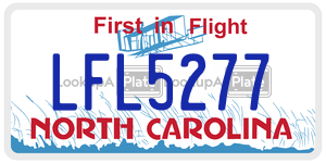 LFL5277 license plate in North Carolina