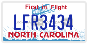 LFR3434 license plate in North Carolina