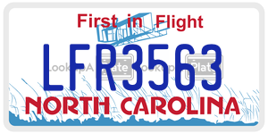 LFR3563 license plate in North Carolina