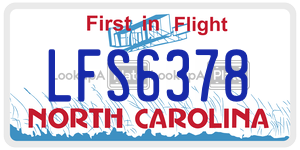 LFS6378 license plate in North Carolina