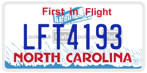 LFT4193 license plate in North Carolina