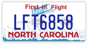 LFT6858  license plate in NC