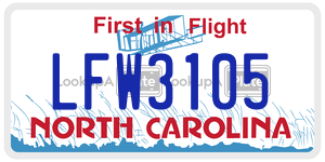 LFW3105  license plate in NC