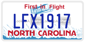 LFX1917 license plate in North Carolina