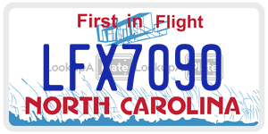 LFX7090 license plate in North Carolina