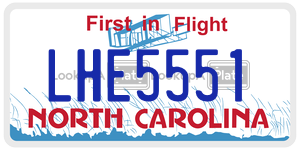 LHE5551  license plate in NC