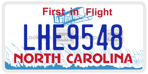 LHE9548  license plate in NC