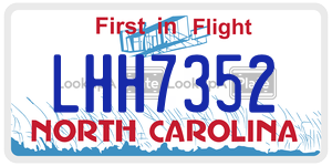 LHH7352 license plate in North Carolina