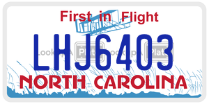 LHJ6403 license plate in North Carolina