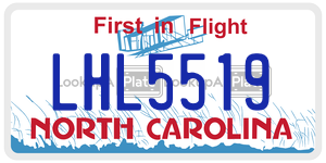 LHL5519  license plate in NC