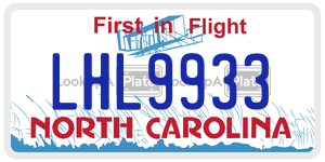 LHL9933  license plate in NC