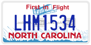 LHM1534  license plate in NC