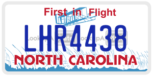LHR4438  license plate in NC