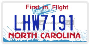 LHW7191 license plate in North Carolina