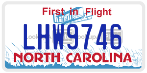 LHW9746  license plate in NC