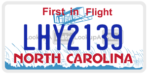 LHY2139  license plate in NC