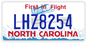LHZ8254 license plate in North Carolina