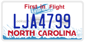LJA4799 license plate in North Carolina