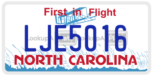 LJE5016  license plate in NC