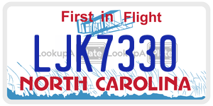 LJK7330  license plate in NC