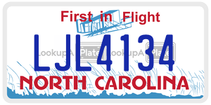 LJL4134  license plate in NC