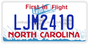 LJM2410 license plate in North Carolina