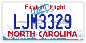 LJM3329 license plate in North Carolina