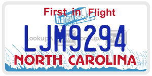 LJM9294 license plate in North Carolina
