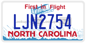 LJN2754  license plate in NC