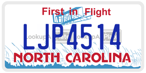 LJP4514  license plate in NC