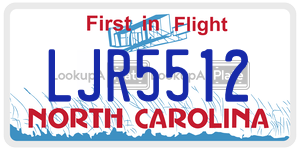 LJR5512  license plate in NC