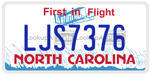 LJS7376  license plate in NC