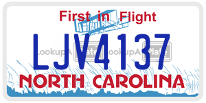 LJV4137  license plate in NC