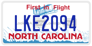 LKE2094  license plate in NC