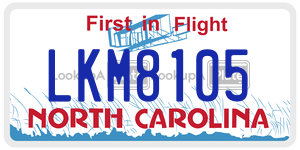 LKM8105  license plate in NC
