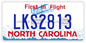 LKS2813  license plate in NC