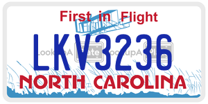 LKV3236  license plate in NC