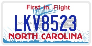 LKV8523  license plate in NC