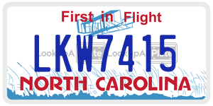 LKW7415  license plate in NC