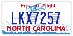 LKX7257 license plate in North Carolina
