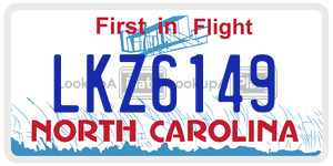 LKZ6149  license plate in NC