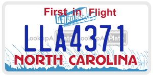 LLA4371  license plate in NC