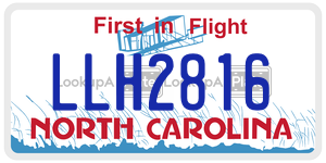 LLH2816  license plate in NC
