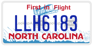 LLH6183  license plate in NC