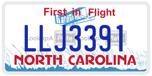LLJ3391  license plate in NC