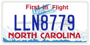 LLN8779  license plate in NC